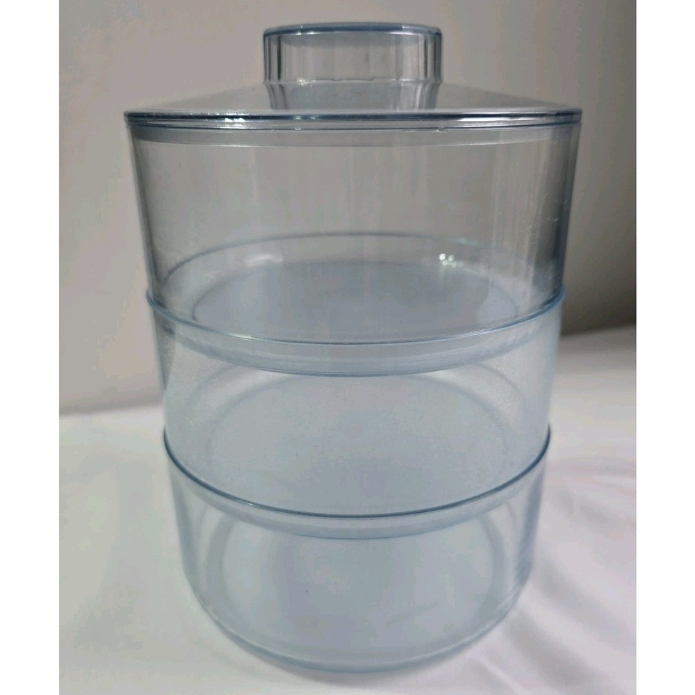 Vintage Tupperware Acrylic Stackable Dish Lid Bowl Canister Storage Set